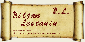 Miljan Leštanin vizit kartica